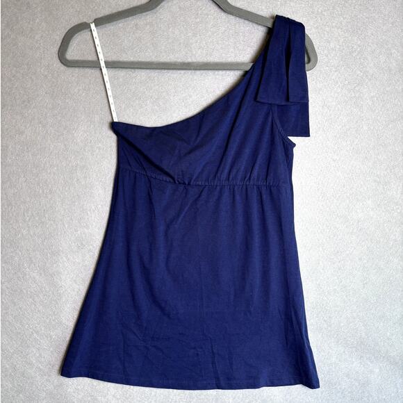 Lilly Pulitzer Navy Blue Preppy Summer Ruffle Bow Tie Cotton Shirt Size XS NWOT - Picture 2 of 8